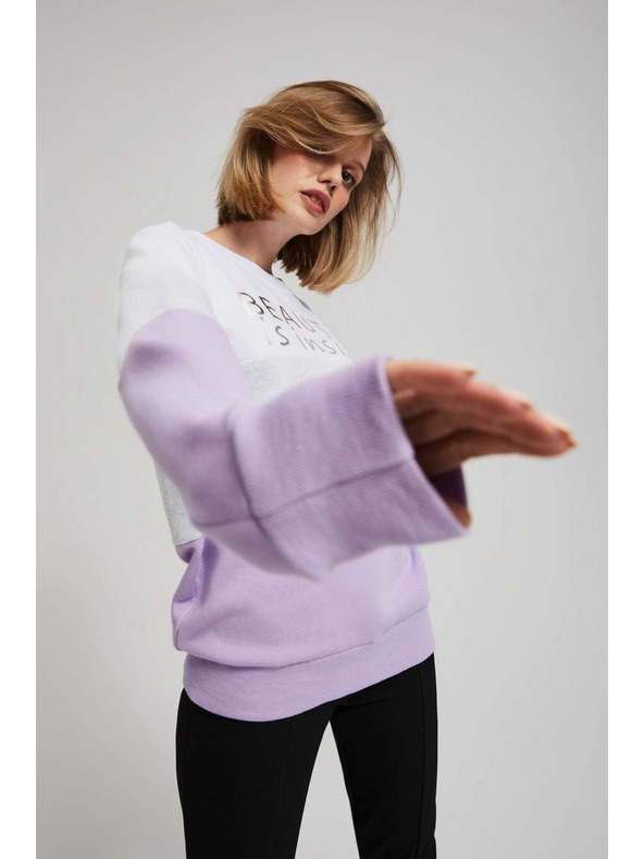 Moodo Суитшърт с принт в лавандулово Moodo