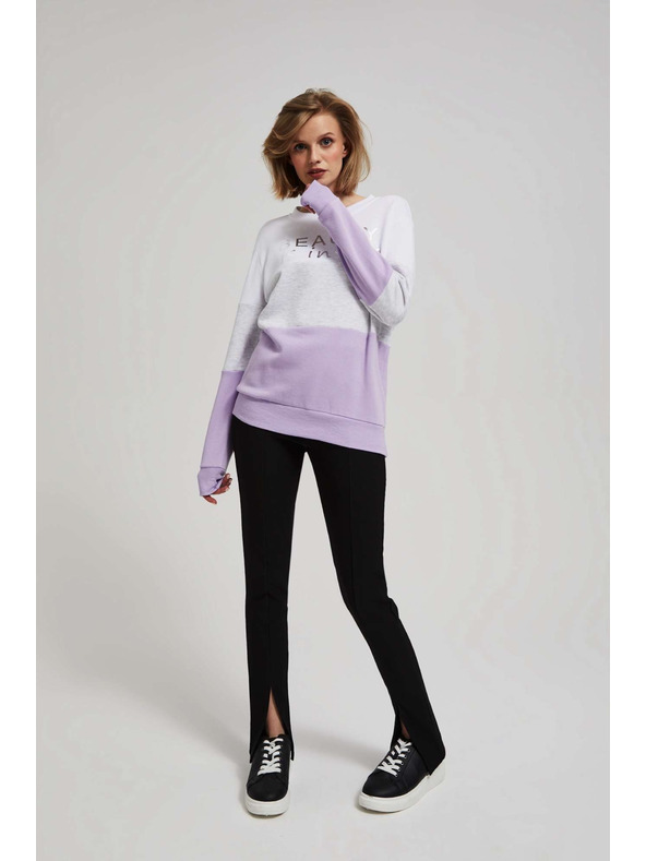 Moodo Суитшърт с принт в лавандулово Moodo