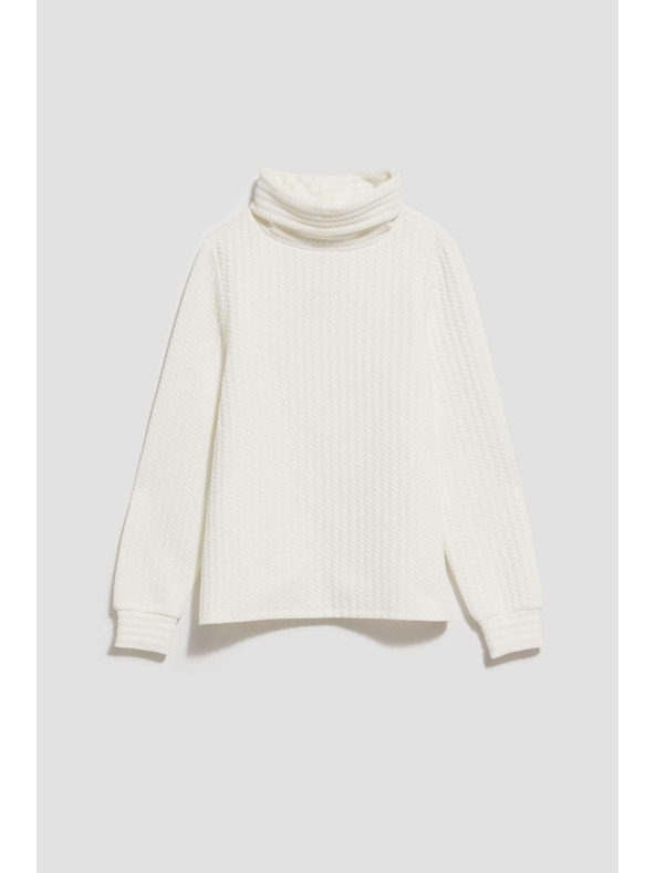 Moodo Суитшърт с широко поло яка в перлен цвят Moodo