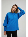Moodo Блуза с обемни ръкави в азурено синьо Moodo
