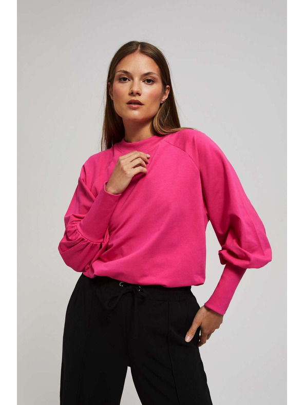 Moodo Блуза с обемни ръкави в цвят фуксия Moodo