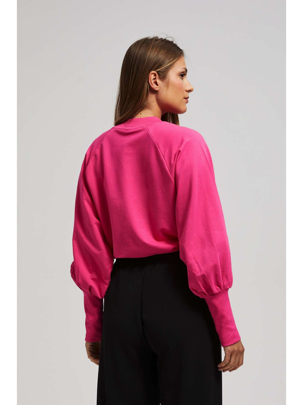 Moodo Блуза с обемни ръкави в цвят фуксия Moodo