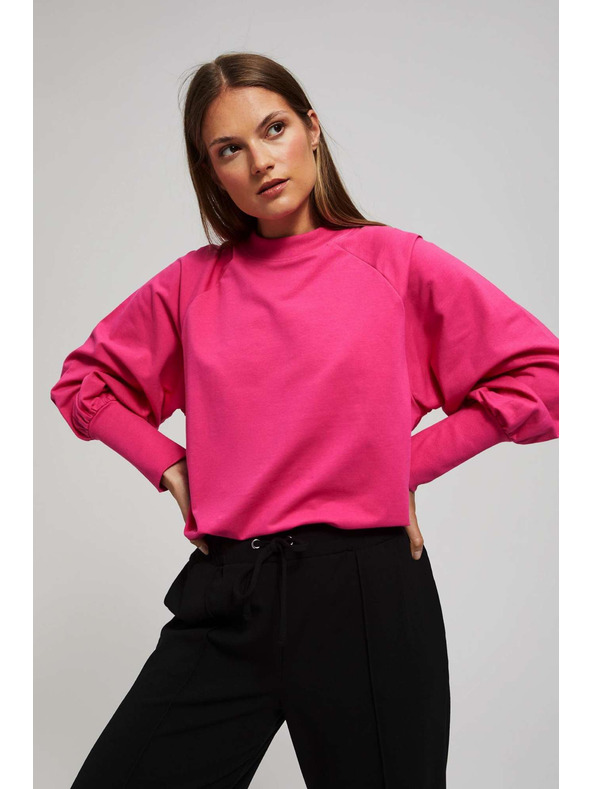 Moodo Блуза с обемни ръкави в цвят фуксия Moodo