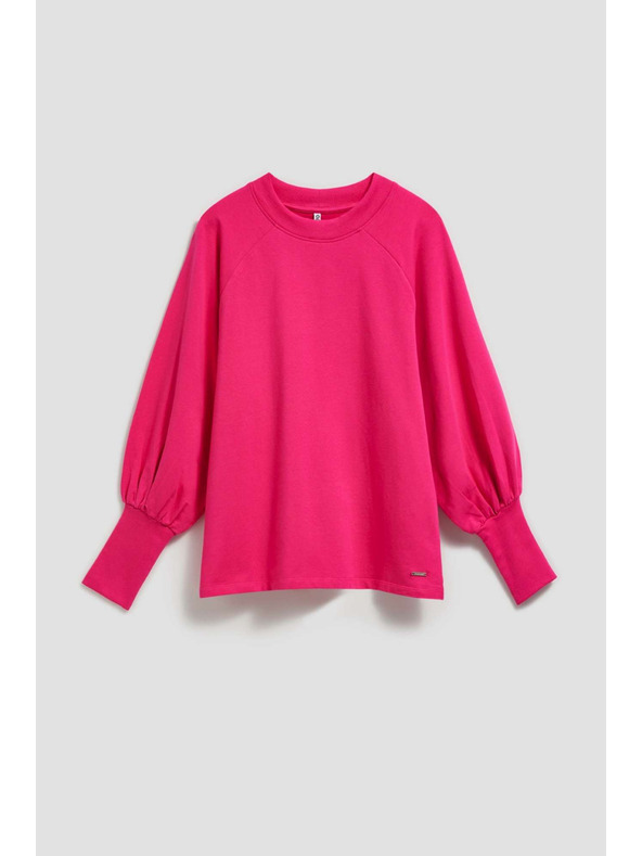 Moodo Блуза с обемни ръкави в цвят фуксия Moodo