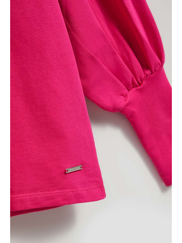 Moodo Блуза с обемни ръкави в цвят фуксия Moodo