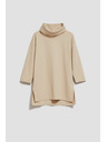 Moodo Суитшърт с широко поло яка в пясъчен цвят Moodo