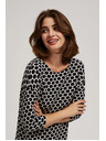 Moodo Бяла и тъмносиня блуза с геометричен десен Moodo