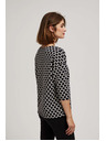 Moodo Бяла и тъмносиня блуза с геометричен десен Moodo