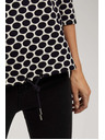 Moodo Бяла и тъмносиня блуза с геометричен десен Moodo
