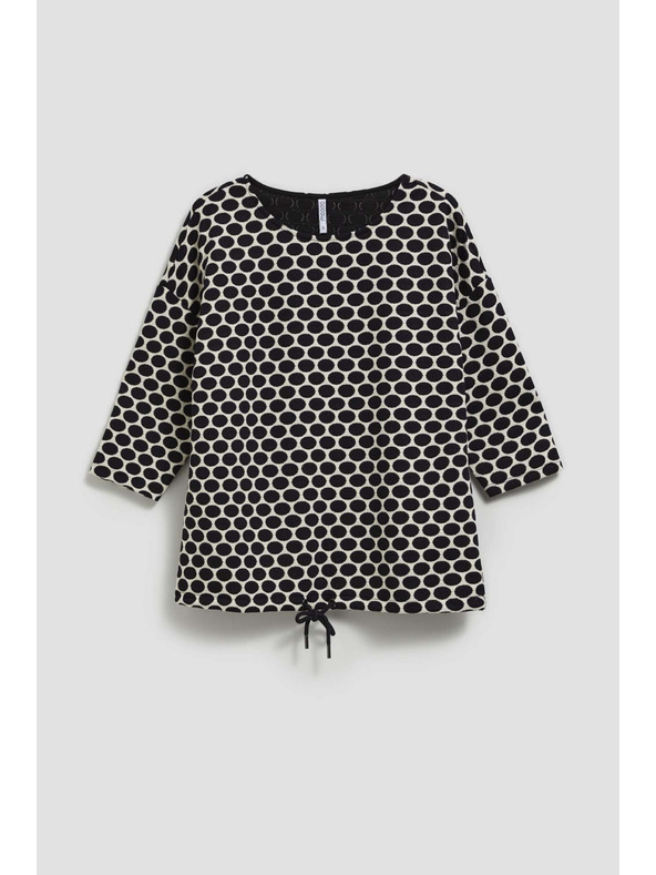 Moodo Бяла и тъмносиня блуза с геометричен десен Moodo