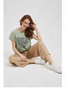 Moodo Блуза с принт в маслинен цвят Moodo