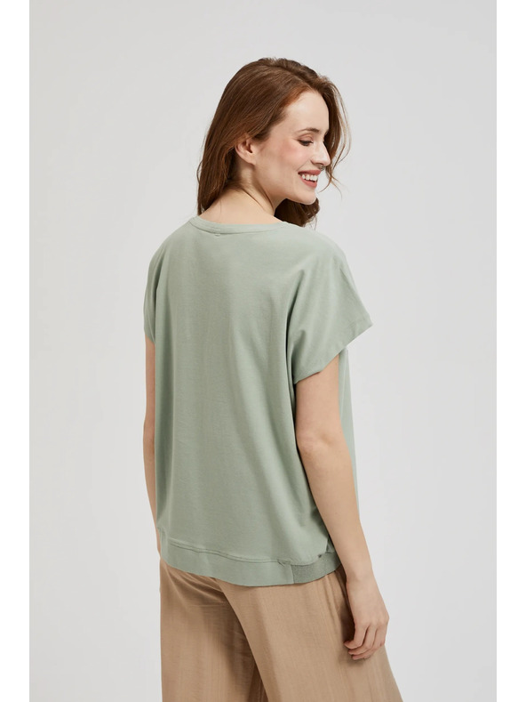 Moodo Блуза с принт в маслинен цвят Moodo