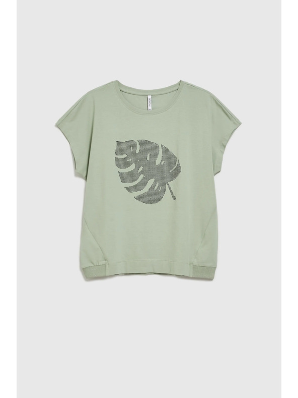 Moodo Блуза с принт в маслинен цвят Moodo