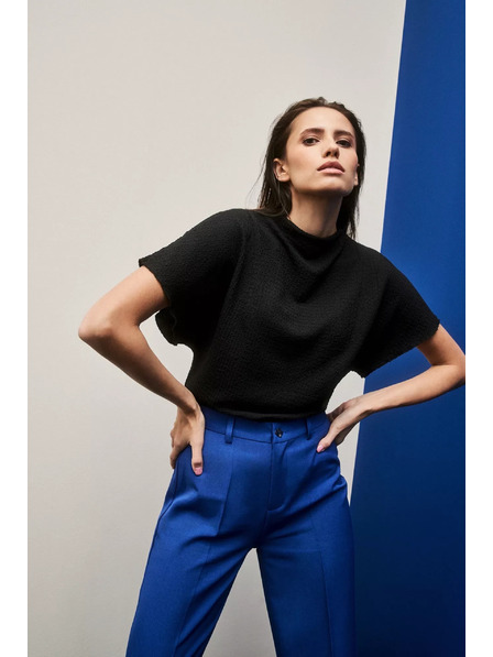 Moodo Елегантна черна блуза с широки ръкави Moodo