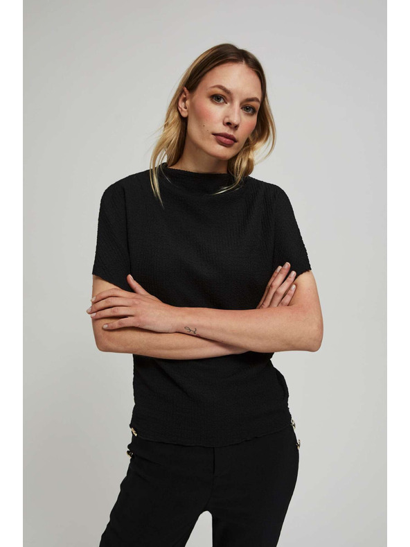 Moodo Елегантна черна блуза с широки ръкави Moodo