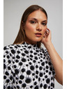 Moodo Щампована блуза с поло яка в перлен цвят Moodo