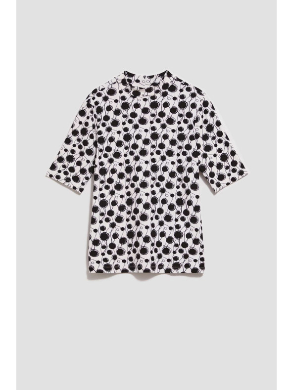 Moodo Щампована блуза с поло яка в перлен цвят Moodo