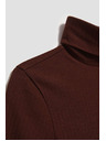Moodo Ребрена блуза с висока яка кафява Moodo