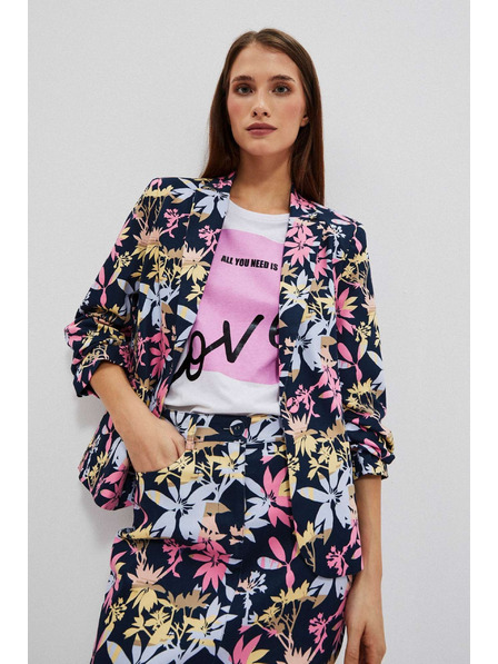 Moodo Едностранно сако с растителен принт Moodo