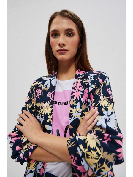 Moodo Едностранно сако с растителен принт Moodo