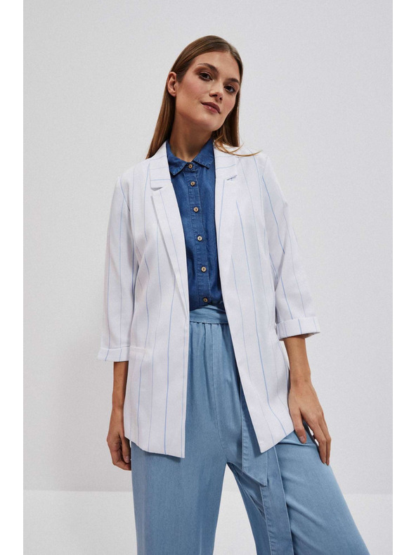 Moodo Бяло райирано сако Moodo