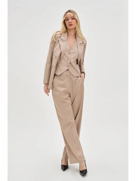 Moodo Жилетка на райета бежова Moodo