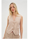 Moodo Жилетка на райета бежова Moodo