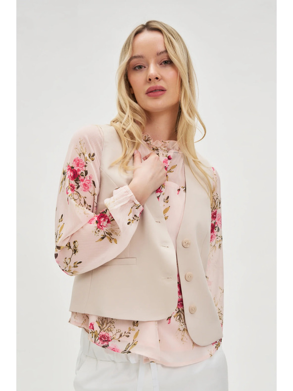 Moodo Елегантна бежова жилетка Moodo