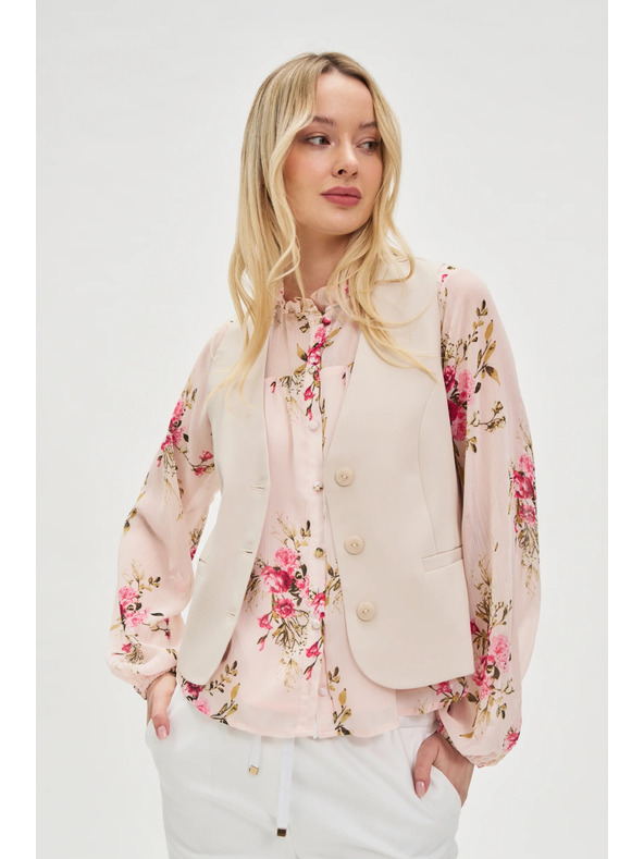 Moodo Елегантна бежова жилетка Moodo