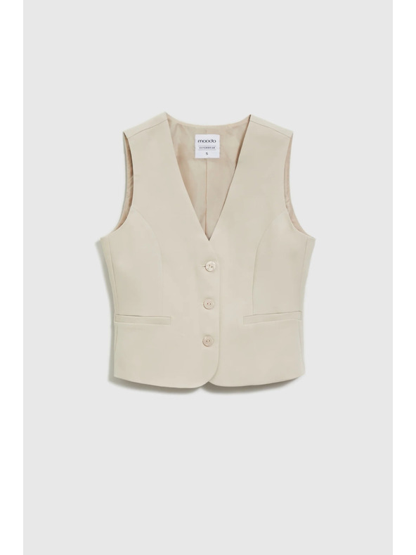 Moodo Елегантна бежова жилетка Moodo