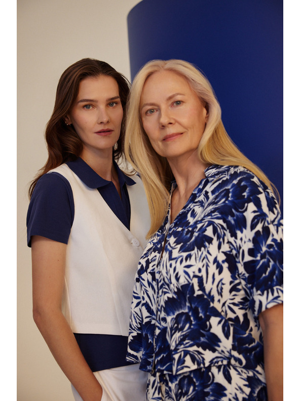 Moodo Жилетка с примес от лен бяла Moodo