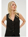 Moodo Жилетка с примес от лен черна Moodo