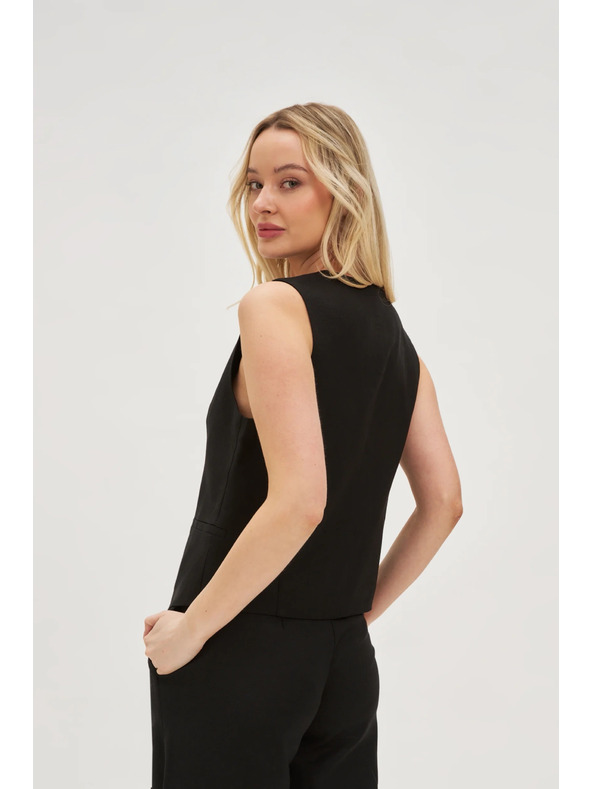 Moodo Жилетка с примес от лен черна Moodo