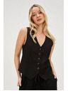 Moodo Жилетка с примес от лен черна Moodo