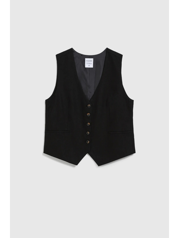 Moodo Жилетка с примес от лен черна Moodo