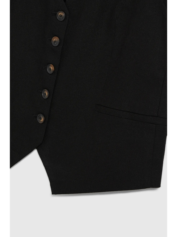 Moodo Жилетка с примес от лен черна Moodo