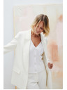 Moodo Елегантно сако бяло с подгънати ръкави Moodo