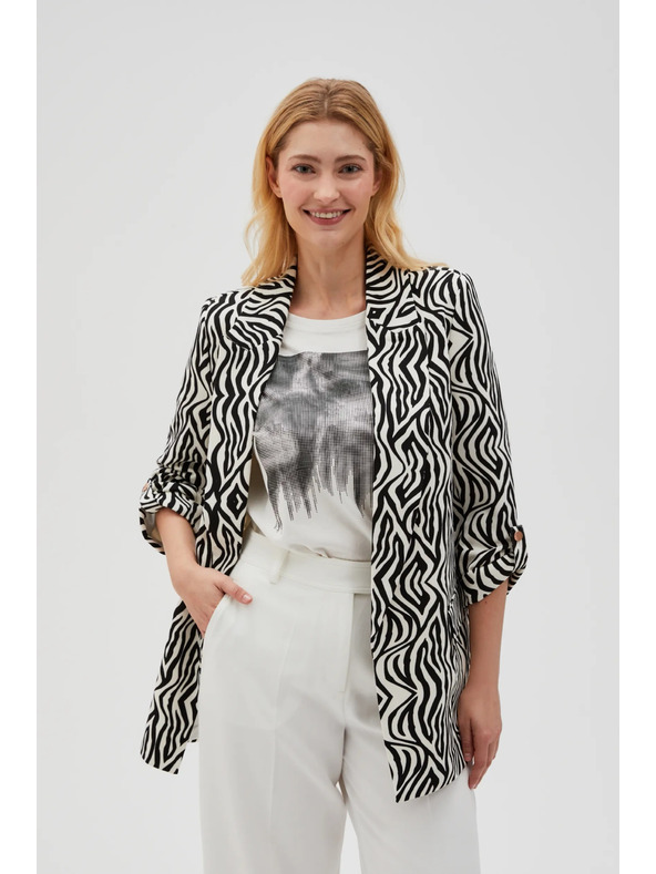 Moodo Десенирано сако бежово Moodo