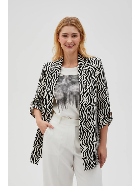 Moodo Десенирано сако бежово Moodo