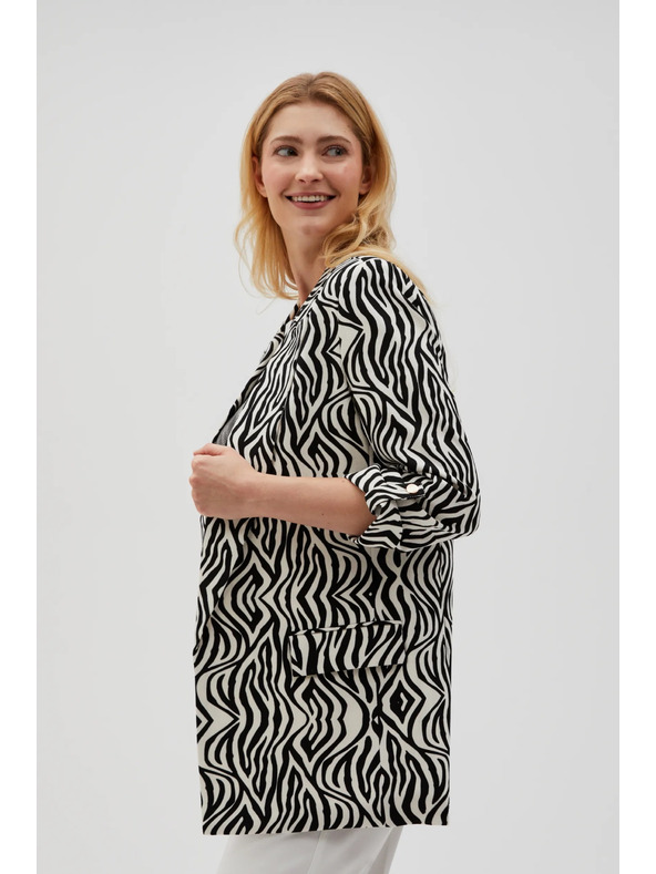 Moodo Десенирано сако бежово Moodo