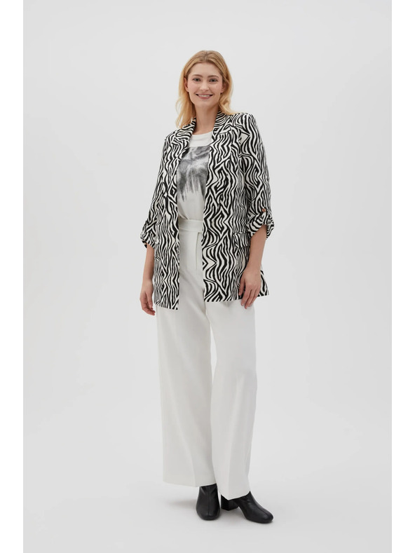 Moodo Десенирано сако бежово Moodo