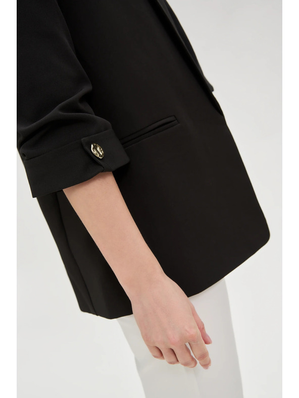 Moodo Сако с набрани 3/4 ръкава черно Moodo