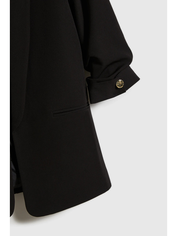 Moodo Сако с набрани 3/4 ръкава черно Moodo