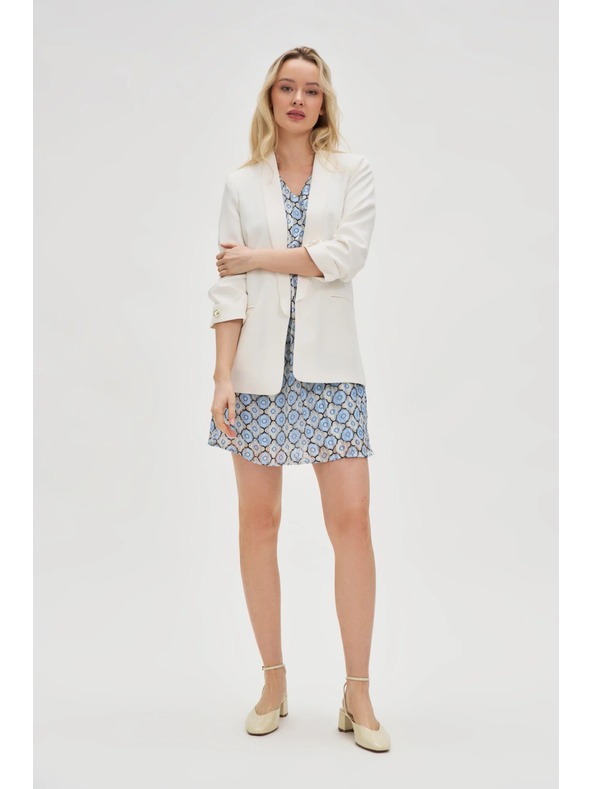 Moodo Бяло сако със сбъркан ръкав Moodo