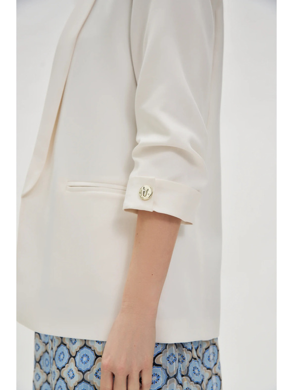 Moodo Бяло сако със сбъркан ръкав Moodo