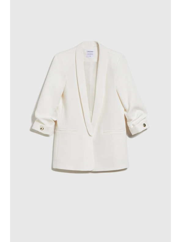 Moodo Бяло сако със сбъркан ръкав Moodo