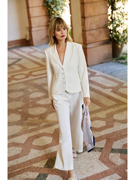 Moodo Кратко бяло сако с копчета Moodo