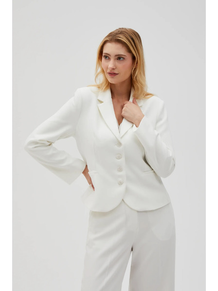 Moodo Кратко бяло сако с копчета Moodo