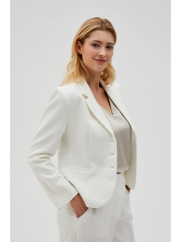 Moodo Кратко бяло сако с копчета Moodo