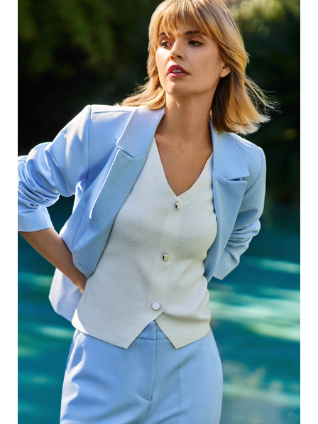 Moodo Кратко светлосиньо сако Moodo